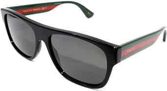 Gucci 0341 Black Web Stripe Square POLARIZED Sunglasses